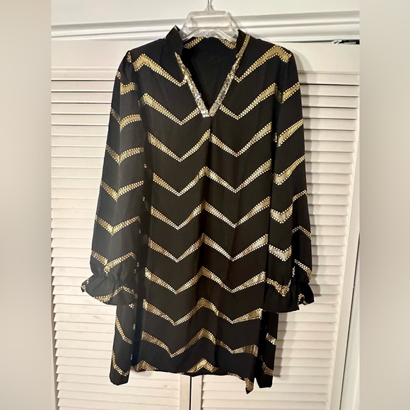 NWT knee length dress with sequin collar - Picture 1 of 2